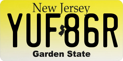 NJ license plate YUF86R