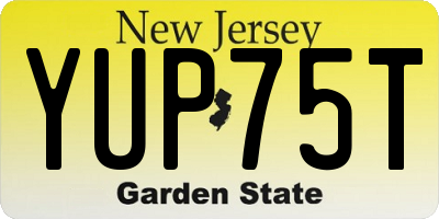 NJ license plate YUP75T