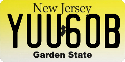 NJ license plate YUU60B