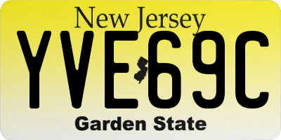 NJ license plate YVE69C