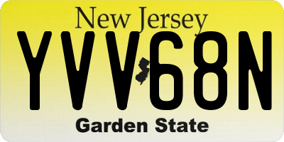 NJ license plate YVV68N