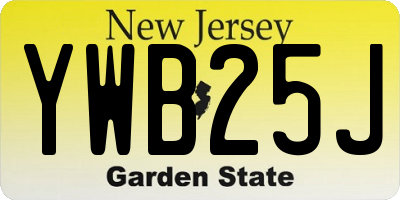 NJ license plate YWB25J