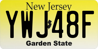 NJ license plate YWJ48F