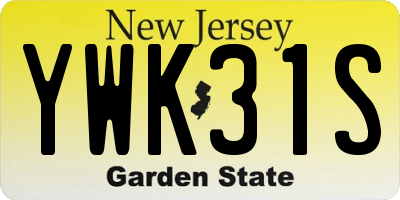 NJ license plate YWK31S