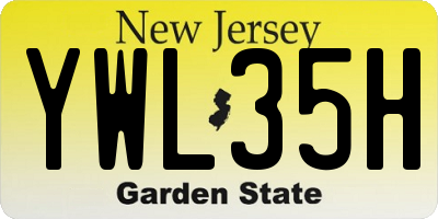 NJ license plate YWL35H