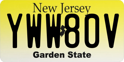 NJ license plate YWW80V