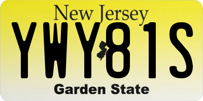 NJ license plate YWY81S