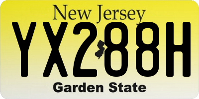 NJ license plate YX288H