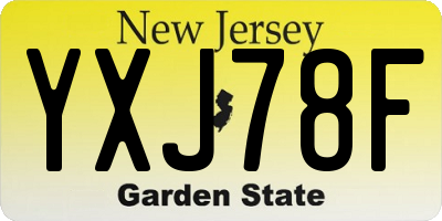 NJ license plate YXJ78F