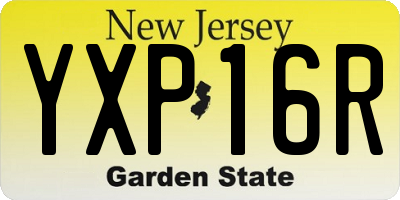 NJ license plate YXP16R