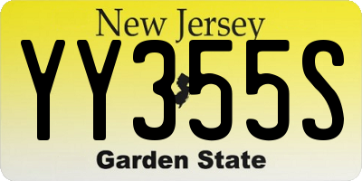 NJ license plate YY355S