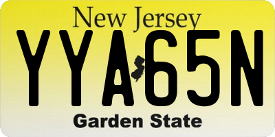 NJ license plate YYA65N