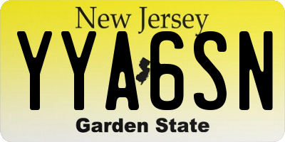 NJ license plate YYA6SN