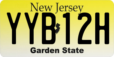 NJ license plate YYB12H