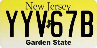 NJ license plate YYV67B