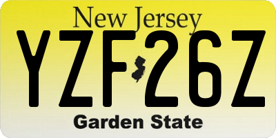 NJ license plate YZF26Z