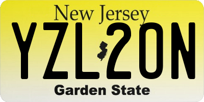 NJ license plate YZL2ON