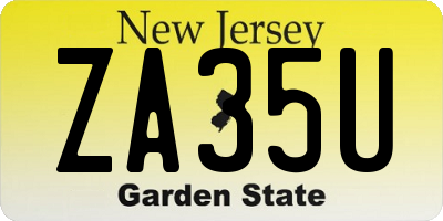 NJ license plate ZA35U