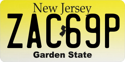 NJ license plate ZAC69P