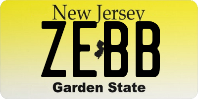 NJ license plate ZEBB