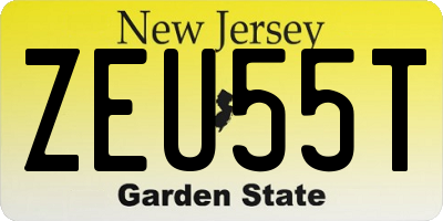 NJ license plate ZEU55T