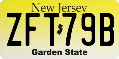 NJ license plate ZFT79B