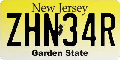 NJ license plate ZHN34R