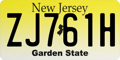 NJ license plate ZJ761H