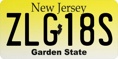 NJ license plate ZLG18S