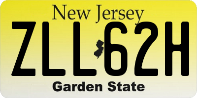 NJ license plate ZLL62H