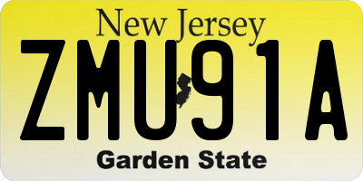 NJ license plate ZMU91A