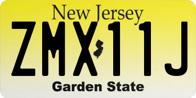 NJ license plate ZMX11J
