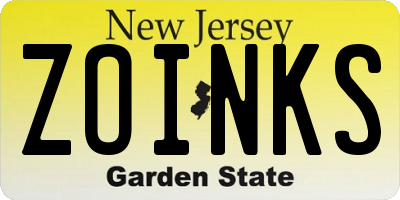 NJ license plate ZOINKS