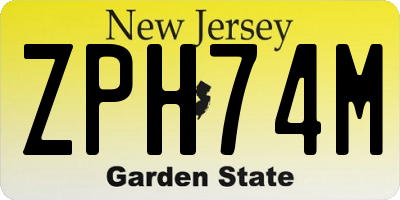 NJ license plate ZPH74M