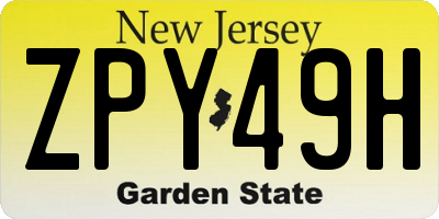 NJ license plate ZPY49H