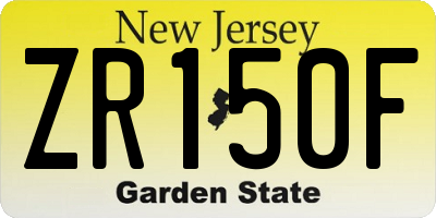 NJ license plate ZR150F