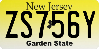 NJ license plate ZS756Y