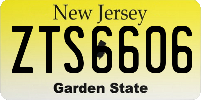 NJ license plate ZTS6606