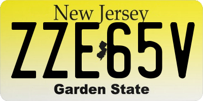 NJ license plate ZZE65V