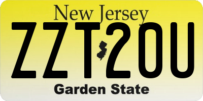 NJ license plate ZZT20U