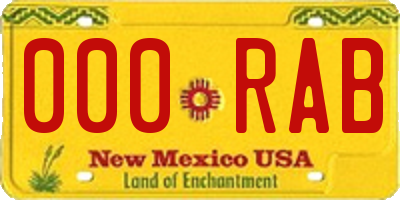 NM license plate 000RAB