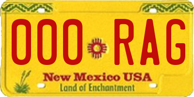 NM license plate 000RAG