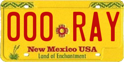 NM license plate 000RAY