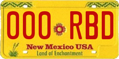 NM license plate 000RBD