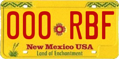 NM license plate 000RBF