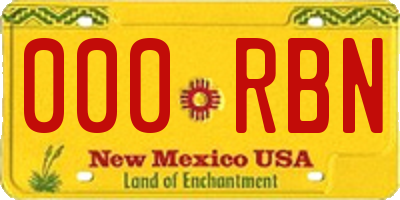 NM license plate 000RBN