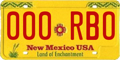 NM license plate 000RBO