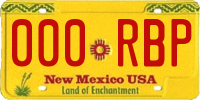 NM license plate 000RBP