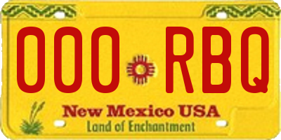 NM license plate 000RBQ