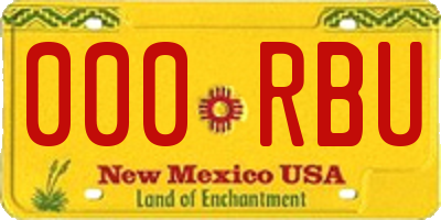 NM license plate 000RBU
